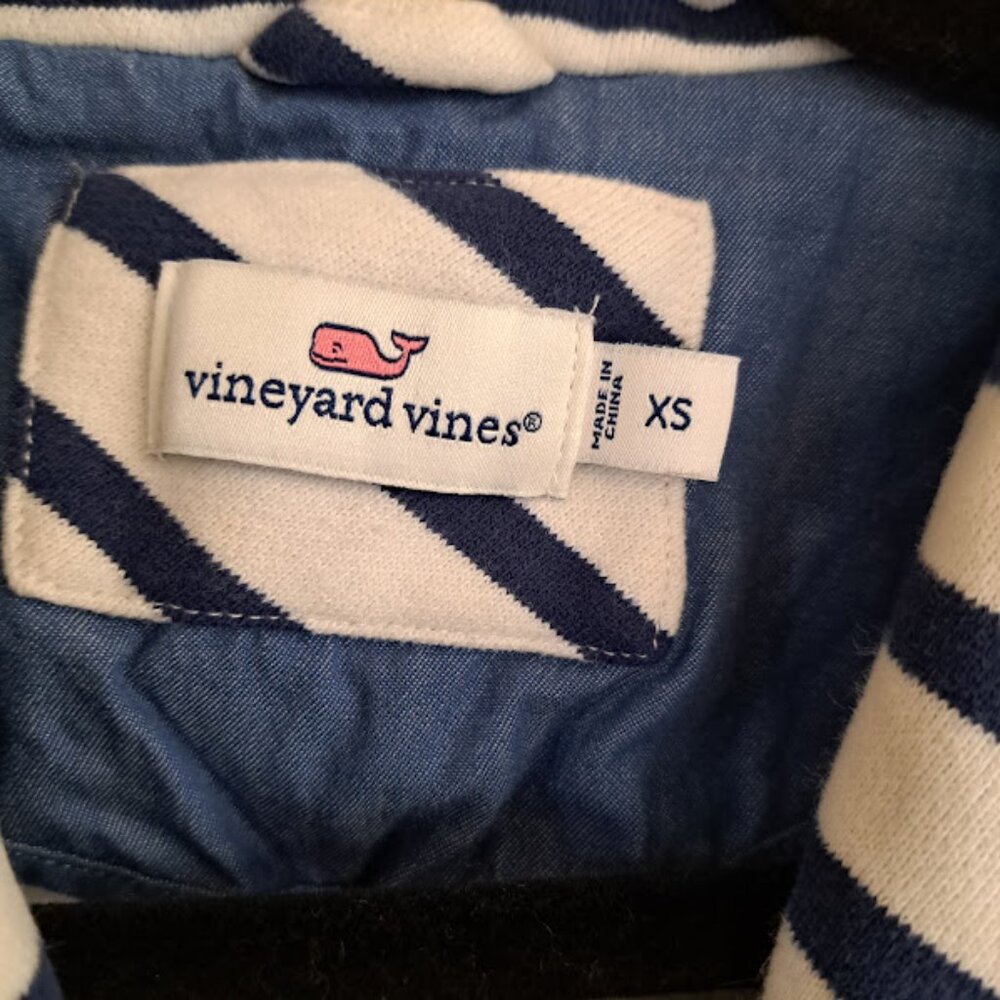 VINYARD VINES JACKET BLUE STRIPPED SIZE XS WOMEN'S GREAT USED CONDITION - Picture 2 of 4